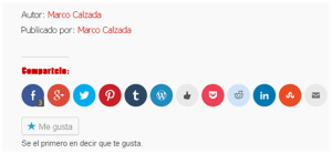 Botones de redes sociales de WordPress tema: Greyzed